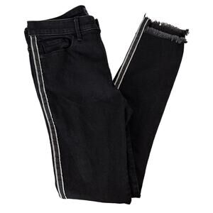 Abercrombie Black Harper Low Rise Ankle Jeans Silver Stripe Sz 6L